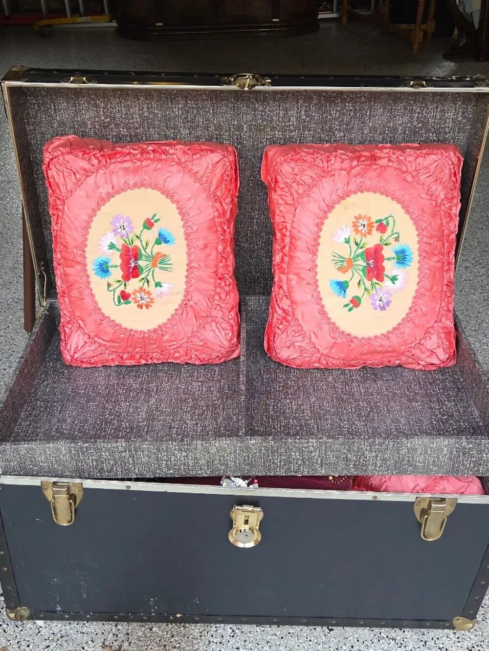 Vintage Pink Satin Pillows